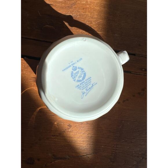 VTG Floral Mug with Swirl & Blue Trim Fine Bone China, Haddon Hall Blue, England - Picture 5 of 10